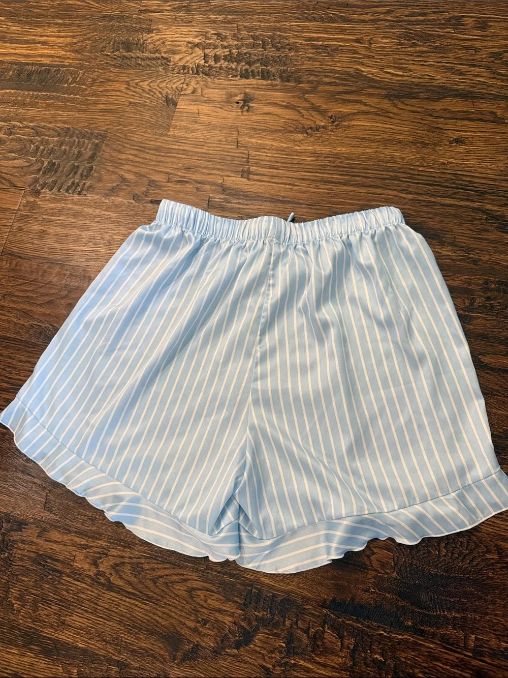 NWOT Women's Light Blue Striped Short Pajama Set